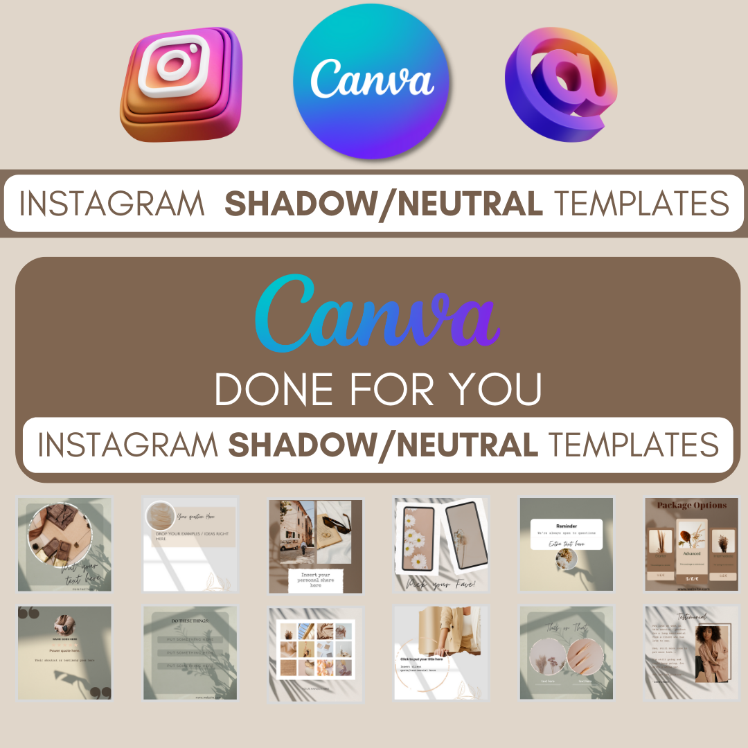 Instagram Social Media Templates SHADOW / NEUTRAL Designs
